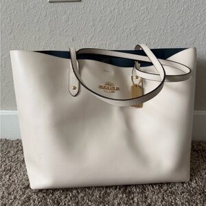 Coach Ivory Leather Tote Bag